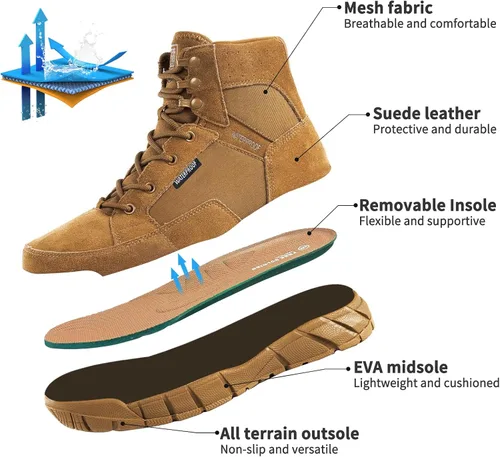 Miniatura 3 de FREE SOLDIER Waterproof Hiking Work Boots Men's Tactical Boots 6 Inches Lightweight Military Boots Breathable Desert Boots