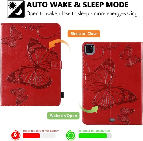 Miniatura 2 de Funda tipo folio para iPad Pro de 11 pulgadas 2018-2022, iPad Air de 11 pulgadas y 10.9 pulgadas, Techcircle Butterfly en relieve, funda inteligente