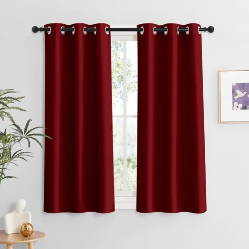 Miniatura 99 de RYB HOME Cortinas opacas de cocina de 36 pulgadas de largo, tratamiento de privacidad para ventanas pequeñas, aislamiento térmico, telón de fondo