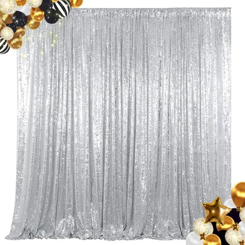 Miniatura 51 de ShinyBeauty PHOTOBOOTH - Fondo de tela de lentejuelas, telón de fondo de boda, telón de fondo óxido, cortinas de lentejuelas, cortinas de Negro