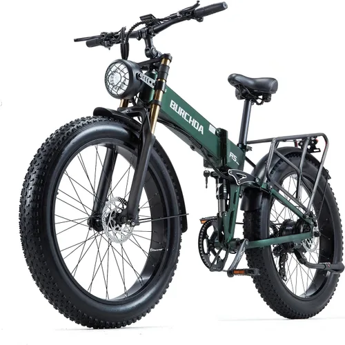 Miniatura 21 de 2026 AWD Electric Bike for Adults Dual Motor 5000W/3000W/1500W Peak 40MPH/32MPH Fast Ebike, Up to 70 /90 /160 Miles Long Range, 26" Full Suspension