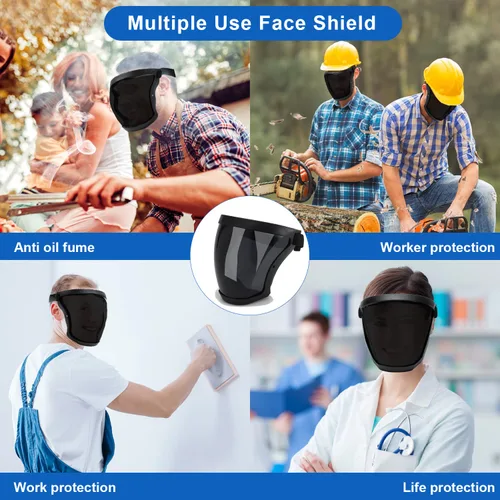 Miniatura 3 de 2 Pack Escudo Facial de Plástico, Equipo Completo de Protección Facial con Seguridad para Unisex y Adulto, Escudo Facial Reutilizable para 2