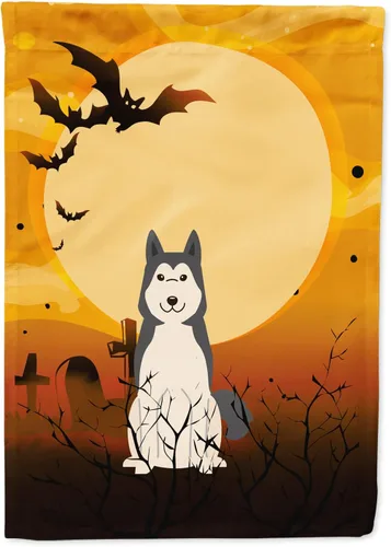 Miniatura 256 de Caroline's Treasures BB4307GF - Bandera de Halloween Airedale para jardín, bandera decorativa para patio exterior, obras de arte de patio, macizos