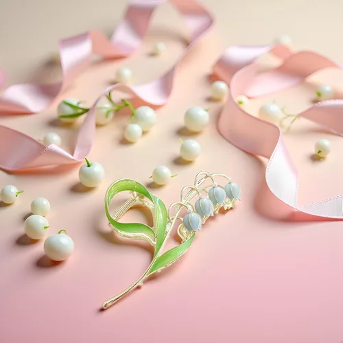 Miniatura 7 de Lily of the Valley - Accesorios para el cabello con flores, horquillas de metal, pinzas para cabello grueso y fino