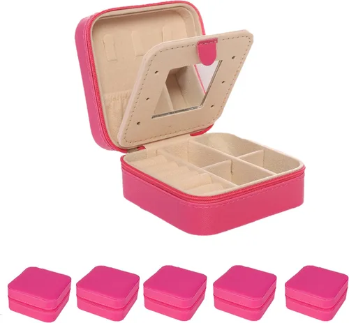 Miniatura 10 de KElofoN Estuche de viaje para joyas Caja de viaje para joyas Organizador de joyas de viaje Pequeño estuche organizador de joyas para niñas y mujeres