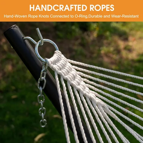 Miniatura 4 de Lazy Daze Hammocks Hamaca doble exterior de 11 pies, hamaca de tela de olefina de secado rápido con barra separadora y bolsillo lateral para piscina
