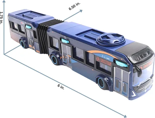 Miniatura 10 de Daron MTA Autobús de la Ciudad de Nueva York 16" Autobús Articulado RT8571 Juguete, Azul, Marrón