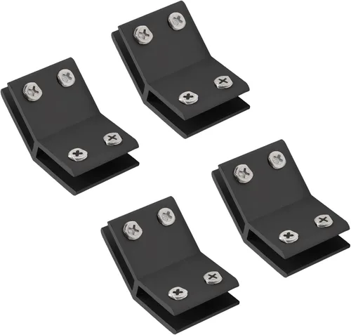 Miniatura 16 de INCREWAY Abrazadera de vidrio, paquete de 4 soportes ajustables de aleación de aluminio de doble cara para estante de vidrio, soporte de abrazadera