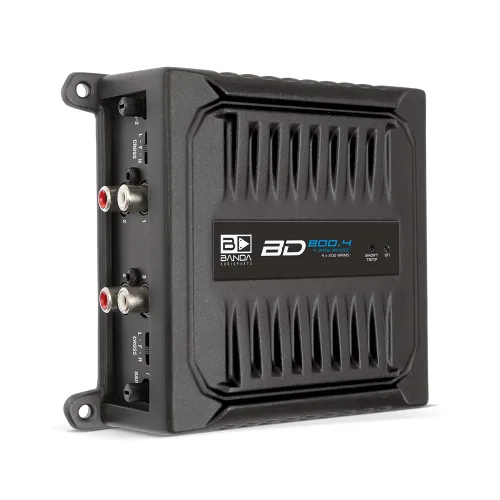 Banda Audiopart BD-800.4 Amplificador de 4 canales de audio para automóvil – 800 W RMS 2 ohmios de rango completo amplificador de 4 canales a 12.6 V