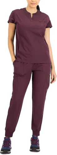 Miniatura 3 de Hanes Camiseta quirúrgica ComfortFit elástica con cuello mandarín para mujer