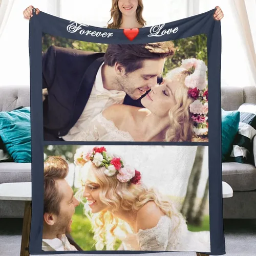 Miniatura 11 de Manta personalizada con texto fotográfico, manta con imagen para bebé, madre, padre, adultos, amigos, amantes, perros, mascotas, manta de franela
