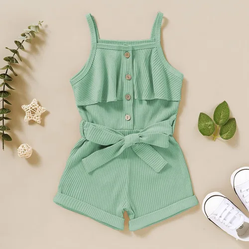 Miniatura 2 de Ropa de niña para bebé, ropa sin mangas, lindo halter mameluco de una sola pieza, conjunto de ropa de verano 1-5T