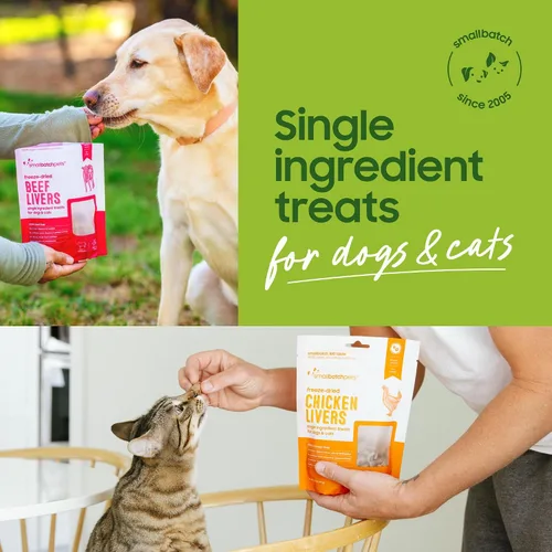 Miniatura 3 de smallbatch Pets Premium - Golosinas de corazón de res liofilizadas para perros y gatos, 3.5 onzas, fabricadas y obtenidas en los Estados Unidos, un