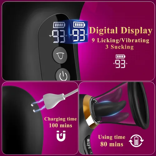 Miniatura 7 de Juguetes sexuales de rosa para mujer - Vibrador de succión de 5 en 1, juguete sexual de rosa, 3 succiones, 9 lamidos de lengua y vibración, juguetes