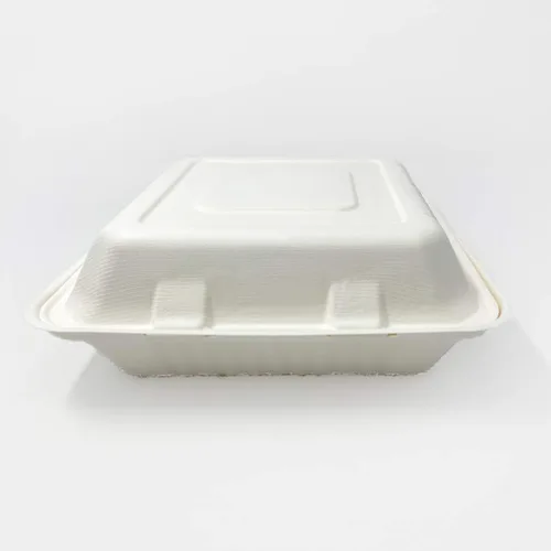 Miniatura 3 de Zume Compostable, ecológico, desechable de 9 x 9 pulgadas, contenedor de comida para llevar, con 3 compartimentos, natural (paquete de 100)