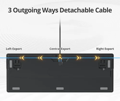 Miniatura 8 de Fogruaden Teclado mecánico cremoso con cable con teclado numérico, teclado RGB intercambiable en caliente para juegos con perilla, diseño completo