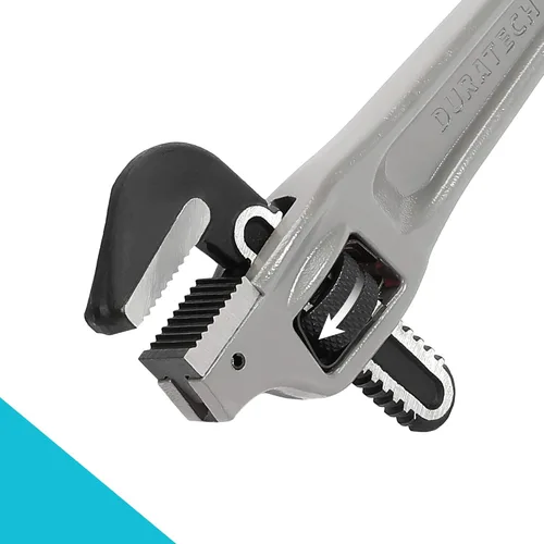 Miniatura 4 de DURATECH Llave de tubo desviada de aluminio resistente de 14 pulgadas, capacidad de 2 pulgadas de mordaza, llave de fontanería ajustable, forjada