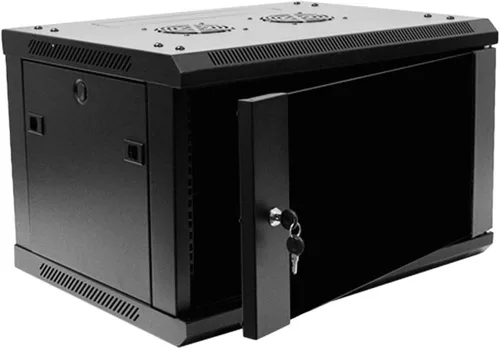 Miniatura 14 de Navepoint 9U Deluxe IT - Gabinete para montaje en pared, 19 pulgadas, rack de red de servidores con puerta de vidrio con bloqueo, 24 pulgadas