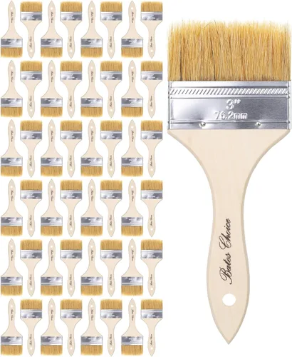 Miniatura 11 de Bates - Pinceles de pintura de cerdas naturales de 1 pulgada, juego de 16 unidades para pintura de astillas, tinte de madera y uso general