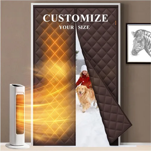 Miniatura 18 de MAGZO Cortina aislante para puerta corrediza de vidrio para invierno, 72 x 80 pulgadas, relleno Oxford mejorado con algodón grueso, kit de Gris