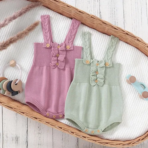 Miniatura 7 de Conjunto de ropa de bebé niña recién nacida, mameluco de algodón sin mangas, suéter de conejo, ropa para bebé niña