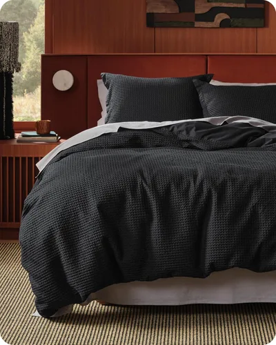 Miniatura 39 de Bedsure - Funda de edredón de algodón tamaño King - 100% algodón de tejido gofre color verde bosque, juego de ropa de cama GentleSoft™ transpirable