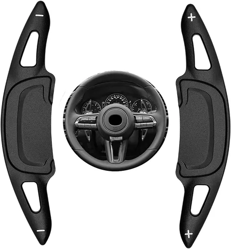 Sports Negro CNC Billet Aluminio Volante Cubiertas de Extensión de Paletas de Cambio Más Grandes Compatibles con mazda3 Axela Mazda 3 2020 2021