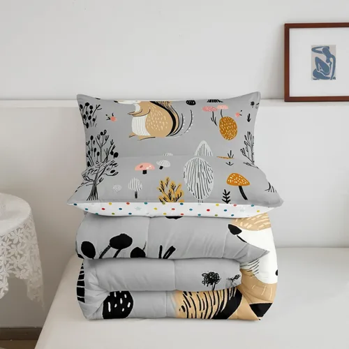 Miniatura 40 de Erosebridal Juego de ropa de cama para niños, tamaño individual, diseño de gatos de dibujos animados, para niñas, niños y adolescentes, edredón