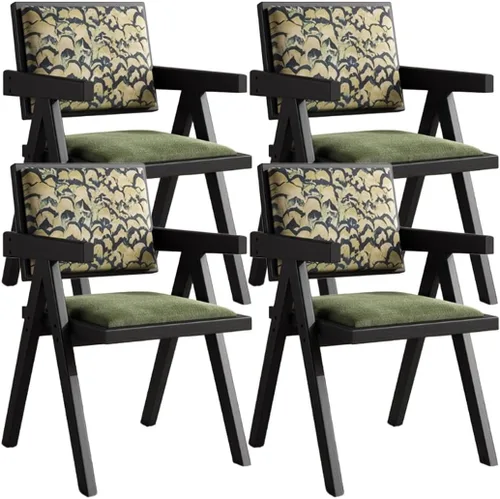 Miniatura 22 de YVYKFZD Juego de sillas de comedor de madera maciza, sillas de cocina sin brazos, silla de comedor tapizada con respaldo, sillón de terciopelo