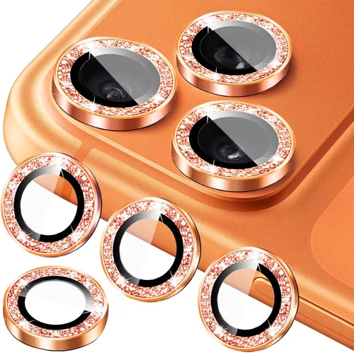 Miniatura 14 de Protector de lente de cámara compatible con iPhone 11, 11 Mini, 11 Pro y iPhone 11 Pro Max (paquete de 3 + 1), purpurina brillante, funda de cámara