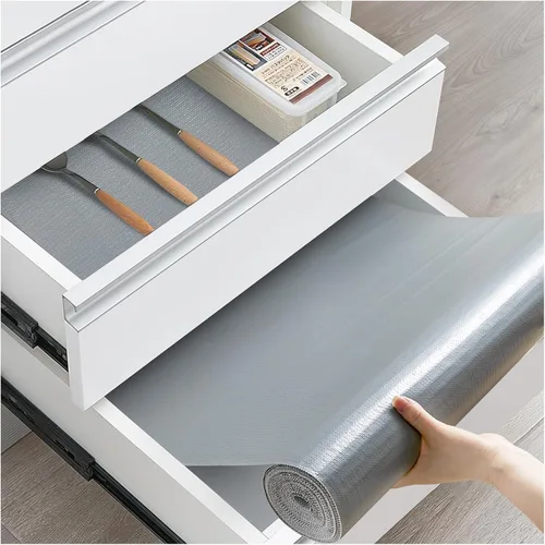 Miniatura 17 de Forro antideslizante para cajones y estantes, no adhesivos, grueso, agarre fuerte, impermeable, lavable, protege los estantes del aparador, armarios
