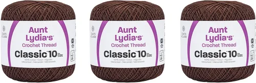 Miniatura 31 de Aunt Lydia Classic Crochet - Paquete de 3 unidades de 350y/1,049.9 ft - Blanco Antiguo