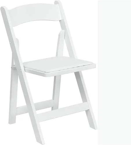Miniatura 4 de HERCULES™ silla plegable de madera blanca, con asiento acolchado, Vidrio, Negro