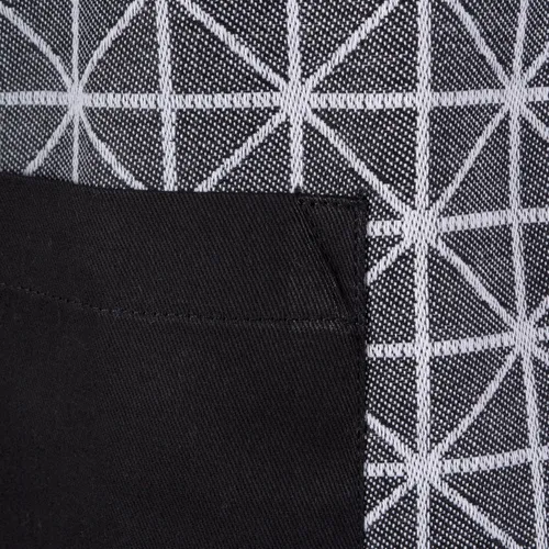 Miniatura 3 de DII Delantal de chef unisex jacquard geométrico negro y blanco, 32x28, triángulo