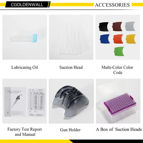 Miniatura 6 de CGOLDENWALL Lab Micropipeta manual ajustable pipeta pipeta pipeta de volumen ajustable y fijo de un solo canal de cuatro dígitos pantalla