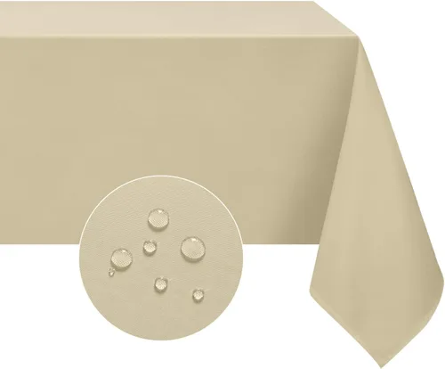 Miniatura 7 de Softalker Mantel rectangular, impermeable y resistente a las manchas, de tela, sin arrugas, lavable, cubierta de mesa de poliéster de 6.19 onzas por