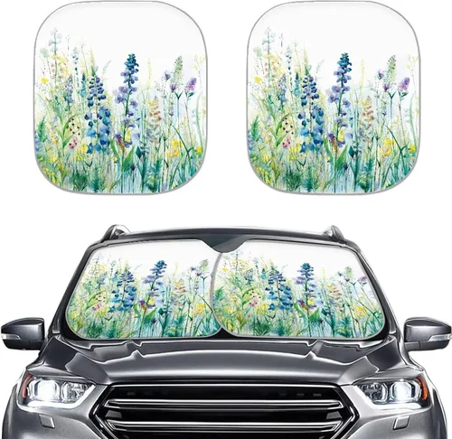 Miniatura 23 de Parasol para parabrisas de automóvil con estampado de playa tropical, protección universal para proteger el interior del automóvil, bloquea