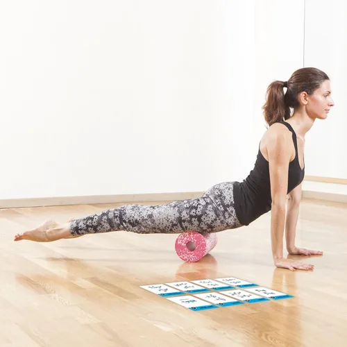 Miniatura 2 de NewMe Fitness Tarjetas de entrenamiento con rodillo de espuma – Baraja de instrucciones para mujeres y hombres, guía de fitness para principiantes
