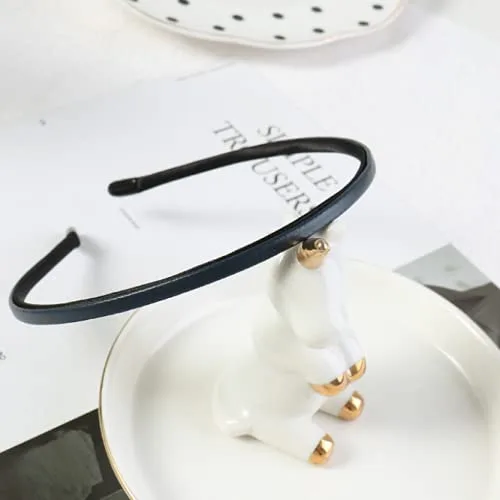 Miniatura 3 de 2 diademas de cuero cubiertas de plástico simples para mujeres y niñas