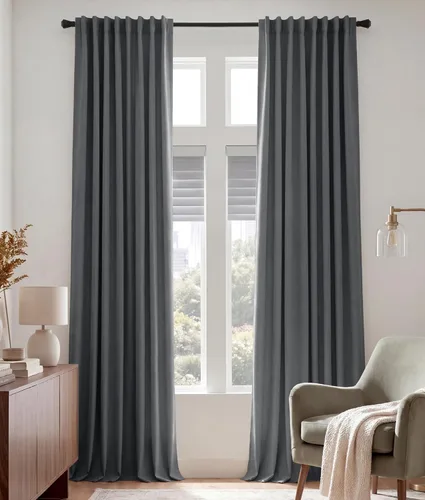 Miniatura 70 de PONY DANCE Cortinas cortas con aislamiento térmico para ventana pequeña, para guardería, baño, cocina, lavandería, caravana, sótano, 29 pulgadas