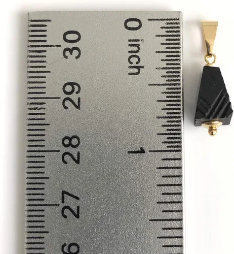 Miniatura 3 de Colgantes de protección de piedra pirámide de azabache real para cadenas Mal de Ojo