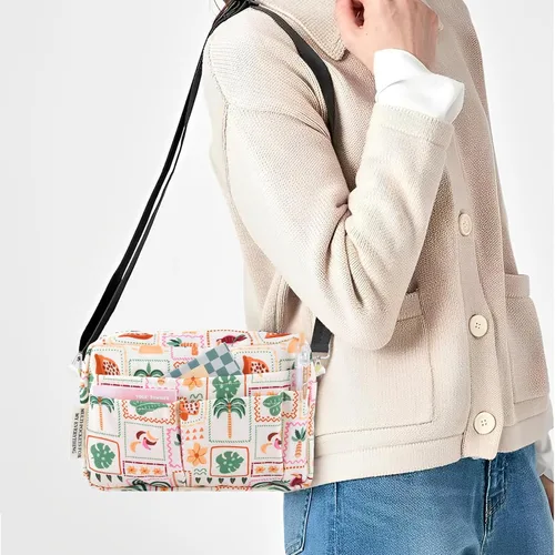 Miniatura 6 de qianshan Organizador de Portafolio con Múltiples Bolsillos, Bolsa de Cosméticos Impermeable con Cremallera de Viaje, Bolsa de Almacenamiento