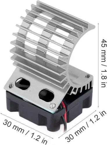 Miniatura 2 de Disipador de calor de motor RC con ventilador de refrigeración, ventilador de enfriamiento de disipador de calor RC para automóvil RC eléctrico a