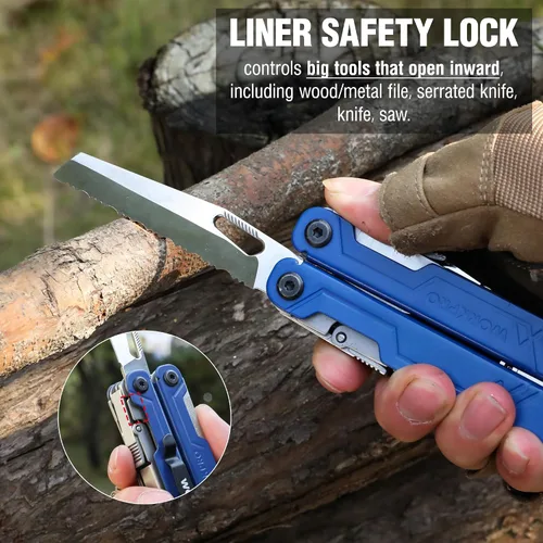 Miniatura 3 de WORKPRO Multiherramienta con cuchillo de bolsillo, regalo de cumpleaños para hombres, papá, padre, marido, alicates de acero inoxidable 18 en 1
