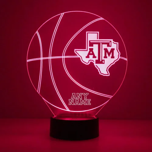 Miniatura 21 de Lámpara de luz nocturna personalizada de la Universidad de Missouri (Mizzou) Tigers con bola de baloncesto y logotipo, letrero LED con control