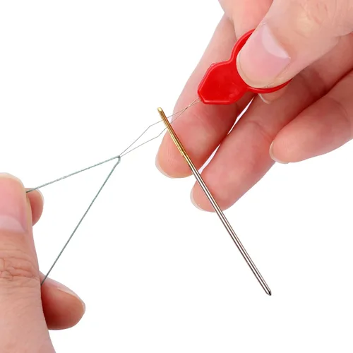 Miniatura 4 de 10 unids/set 2.0 in útil aguja enhebrador coser trabajo a mano herramientas de punzón de alambre artesanías guía de hilo de tejer accesorios costura