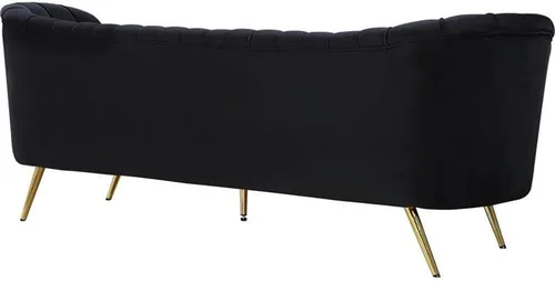Miniatura 4 de Meridian Furniture Colección Margo Modern Sofá tapizado de terciopelo contemporáneo con acolchado de canal profundo y patas de acero inoxidable