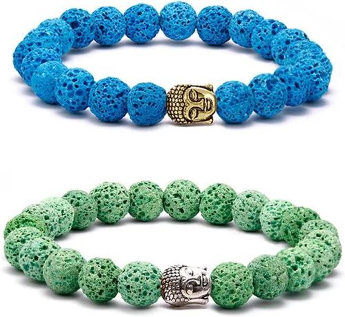 Miniatura 4 de rubyca Buda pulsera de perlas de conector pequeño Espiritual Espaciador de cobre para joyas, Cobre, 20