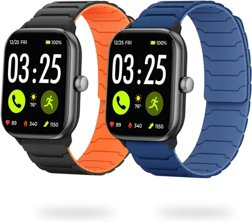 Miniatura 9 de LYSANDRA Correa magnética compatible con Spade & Co Health Smartwatch 4, correa magnética fuerte deportiva de silicona para Spade Co Health