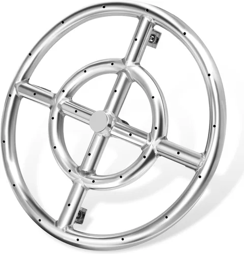 Miniatura 7 de Hiorucet Quemador de anillos para hoguera de 12 pulgadas para piezas de repuesto para fogatas de gas natural y propano, inserto quemador redondo
